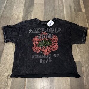 Fifth Sun California Tour Summer of 76 Acid Wash Crop T-Shirt Women's Sz M